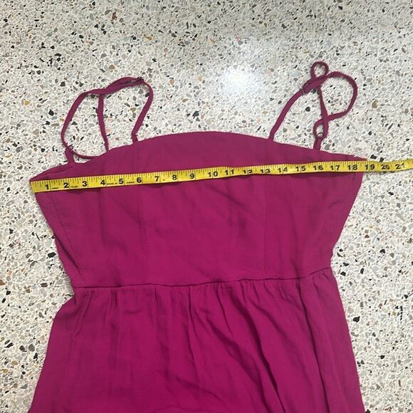 Pink maxi dress tie back adjustable straps Large L Siberian 42 - Picture 4 of 8